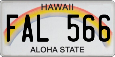 HI license plate FAL566