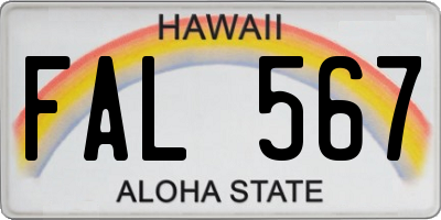 HI license plate FAL567