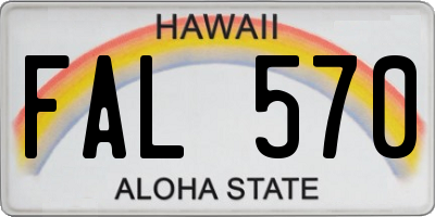 HI license plate FAL570