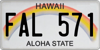 HI license plate FAL571