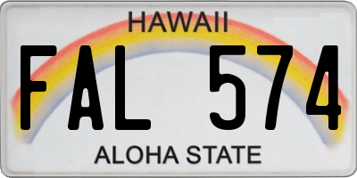 HI license plate FAL574