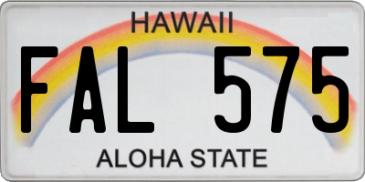 HI license plate FAL575