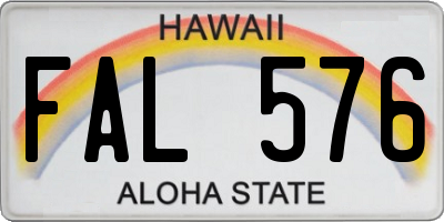 HI license plate FAL576