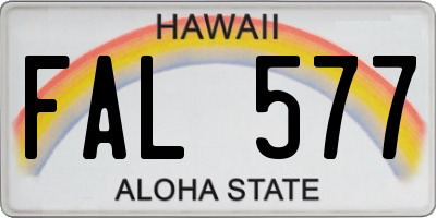 HI license plate FAL577