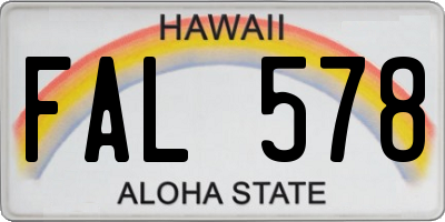 HI license plate FAL578