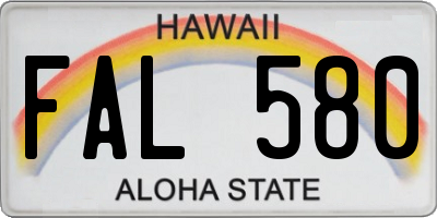 HI license plate FAL580