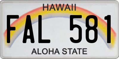 HI license plate FAL581