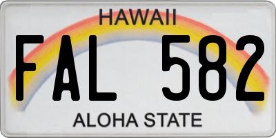 HI license plate FAL582