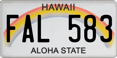 HI license plate FAL583