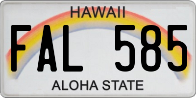 HI license plate FAL585