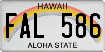 HI license plate FAL586