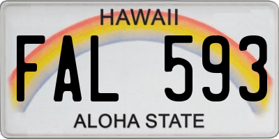 HI license plate FAL593