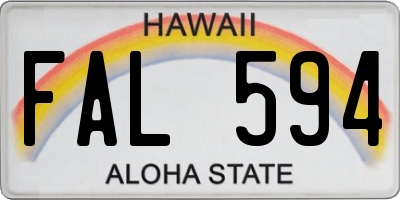 HI license plate FAL594