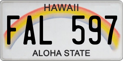 HI license plate FAL597