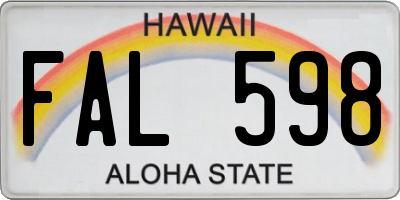 HI license plate FAL598