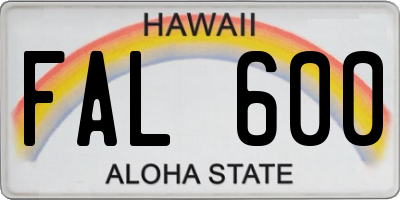 HI license plate FAL600