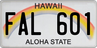 HI license plate FAL601