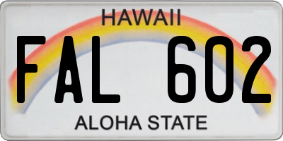 HI license plate FAL602