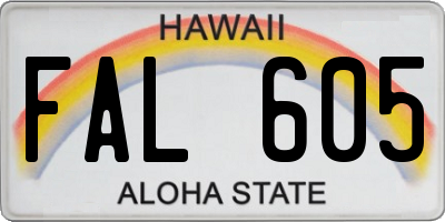 HI license plate FAL605