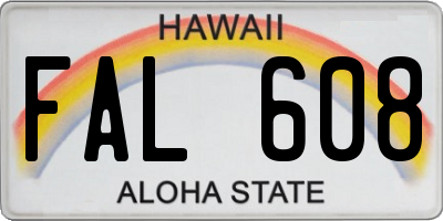 HI license plate FAL608