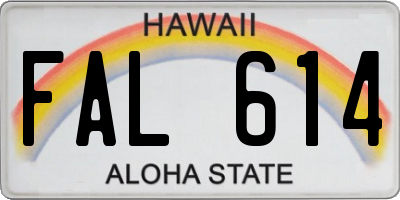 HI license plate FAL614