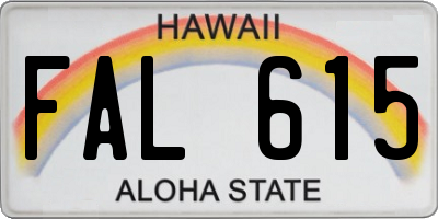 HI license plate FAL615