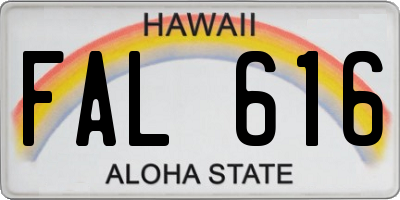HI license plate FAL616