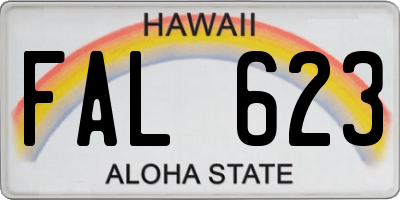 HI license plate FAL623