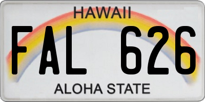 HI license plate FAL626