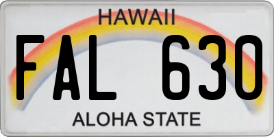 HI license plate FAL630