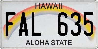 HI license plate FAL635