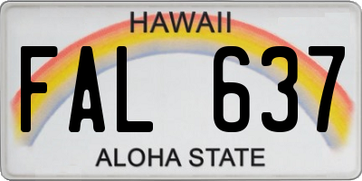 HI license plate FAL637
