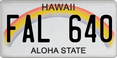 HI license plate FAL640