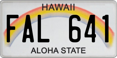 HI license plate FAL641