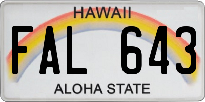 HI license plate FAL643