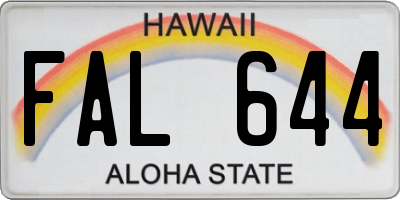 HI license plate FAL644