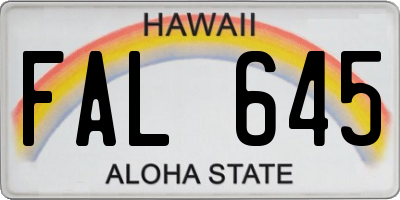 HI license plate FAL645