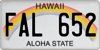 HI license plate FAL652