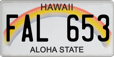 HI license plate FAL653