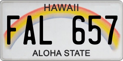 HI license plate FAL657