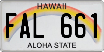 HI license plate FAL661