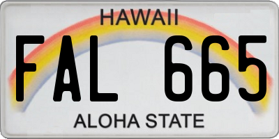 HI license plate FAL665