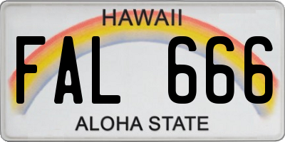 HI license plate FAL666