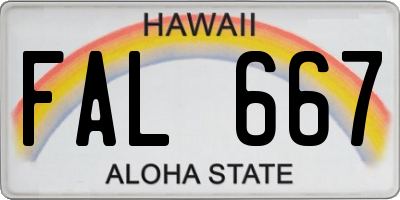HI license plate FAL667