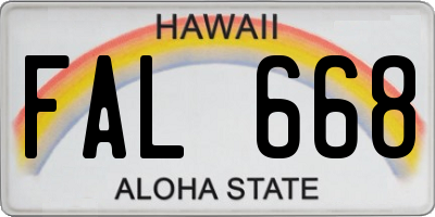 HI license plate FAL668