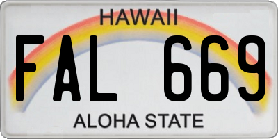 HI license plate FAL669