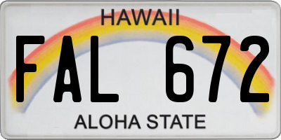HI license plate FAL672