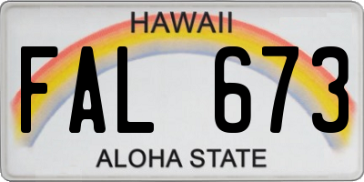 HI license plate FAL673