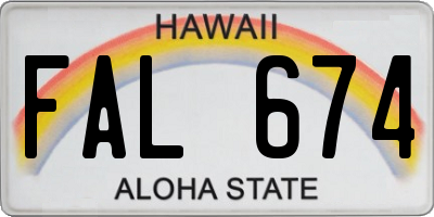 HI license plate FAL674