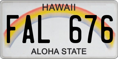 HI license plate FAL676